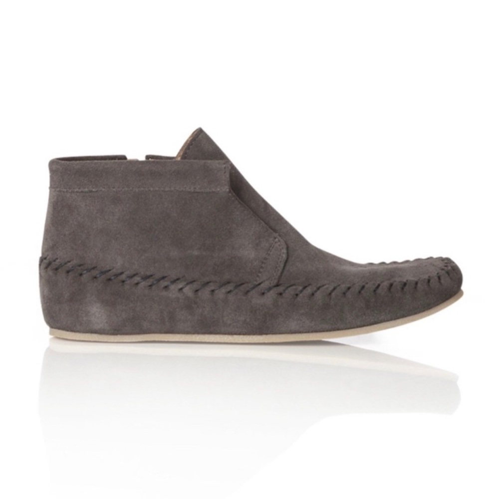 Matt Bernson l 7.5 Bandit Slate Suede Leather Slip-On Modern Moccasin Bootie